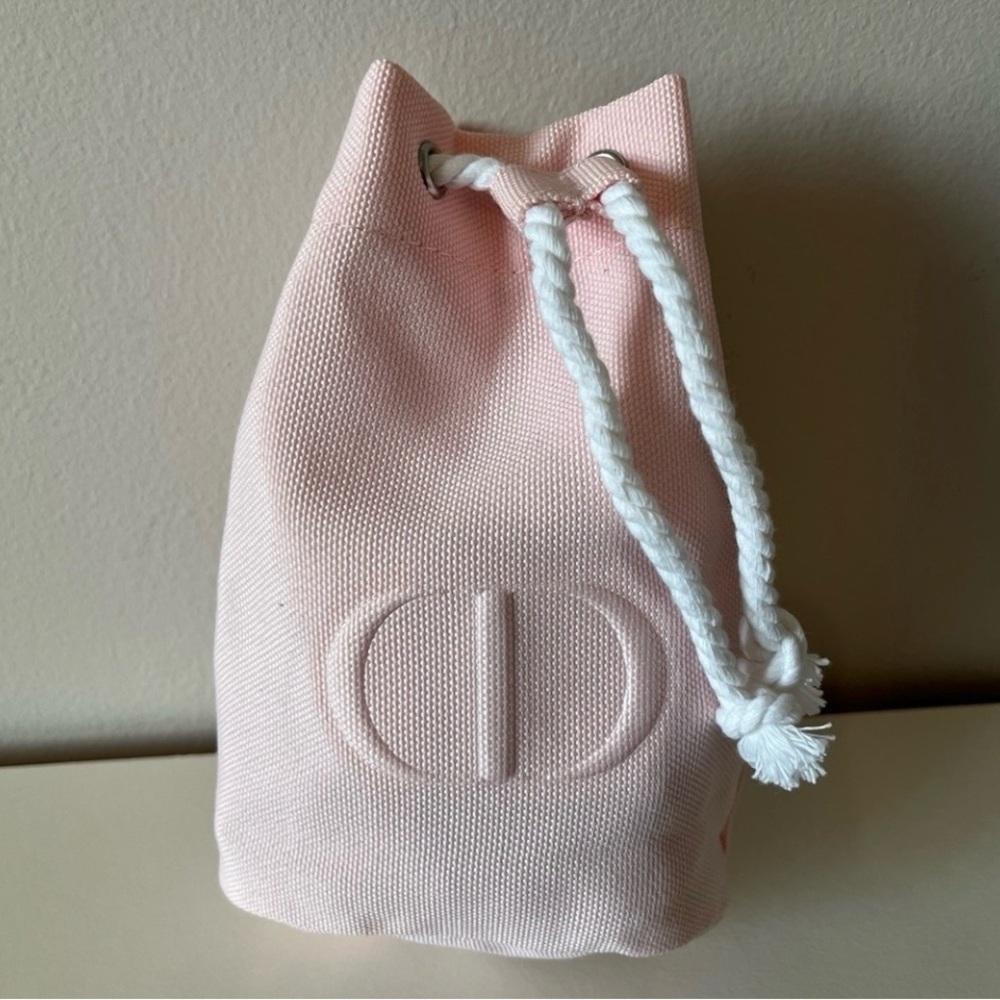 Dior Pink Canvas Drawstring pouch